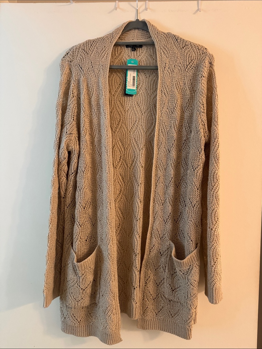 Lety & Me- Bristol Pointelle Cardigan Taupe